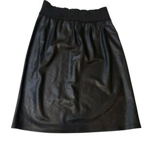 Commando Evereve Skirt Womans Medium Black Faux Leather Patent Mini Stretch NWT